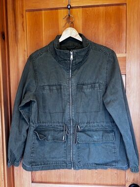 Old Navy Dark Olive Utility Zip-Up Jacket
